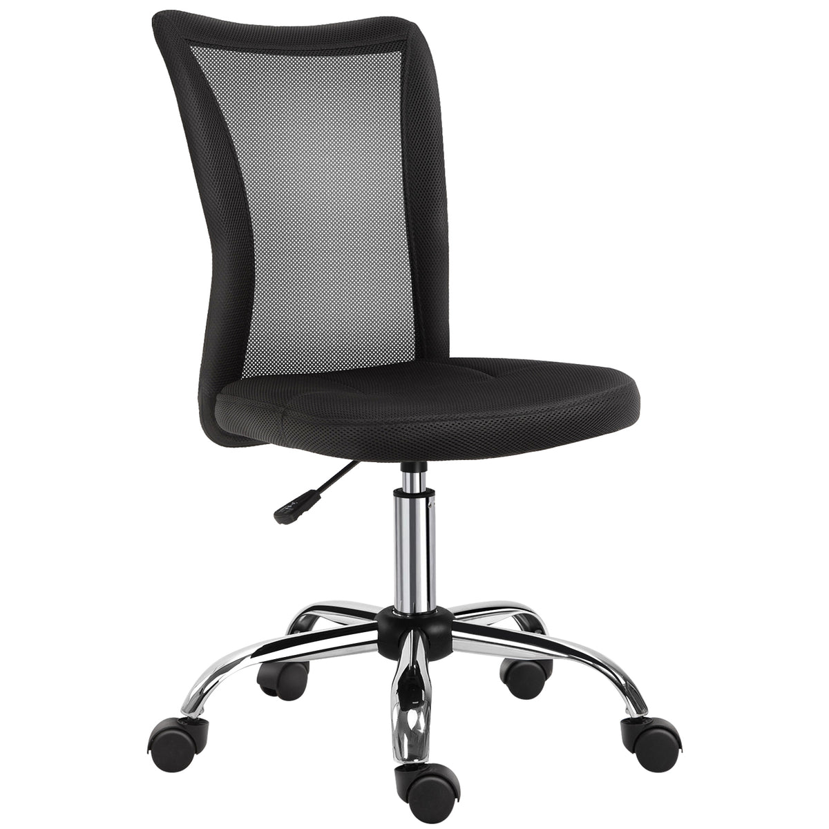 Chaise de Bureau Ergonomique, Fauteuil de Bureau, Hauteur Réglable, Piètement Chromé Noir