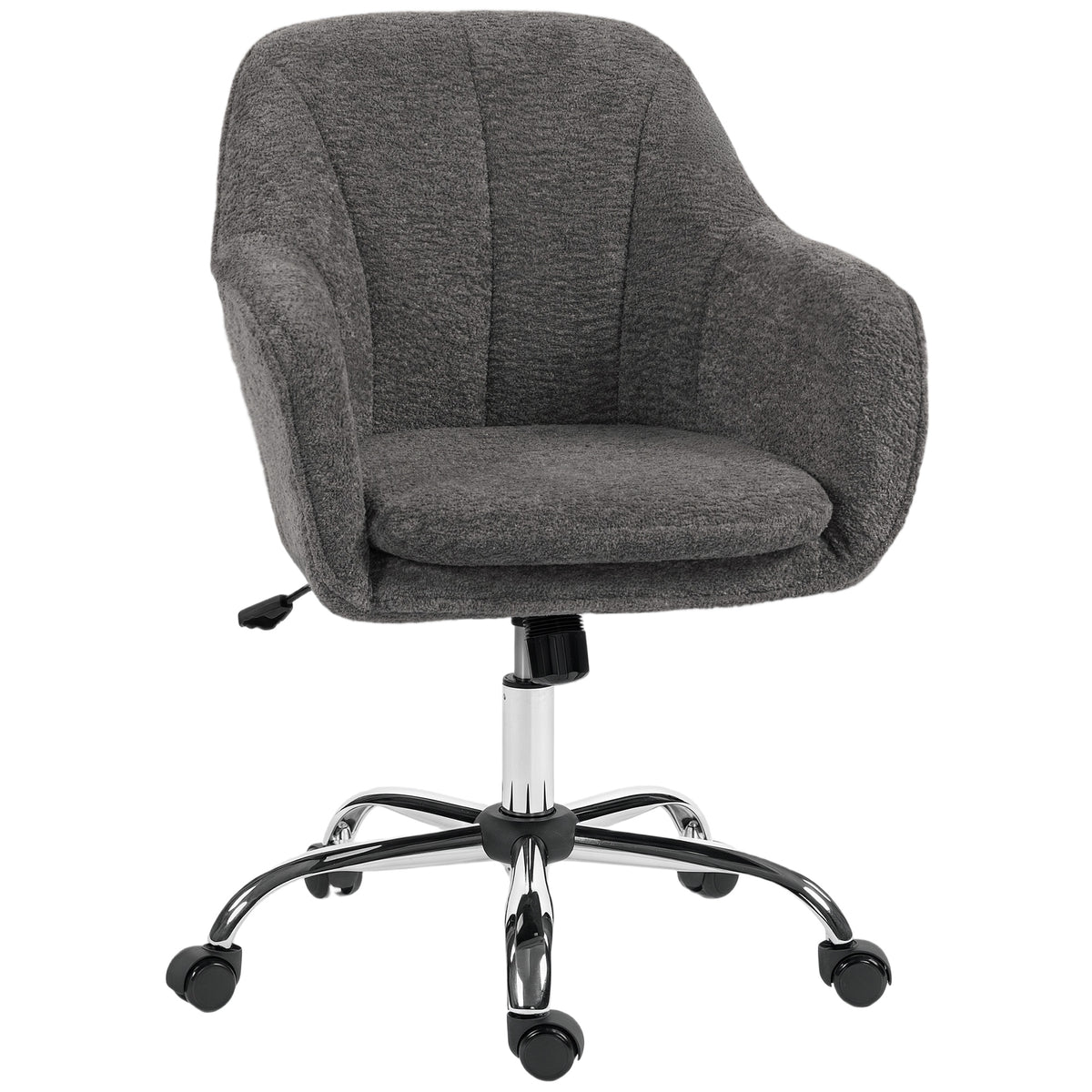 Chaise de bureau, fauteuil de bureau ergonomique réglable en hauteur, siège pivotante, fonction de bascule, gris