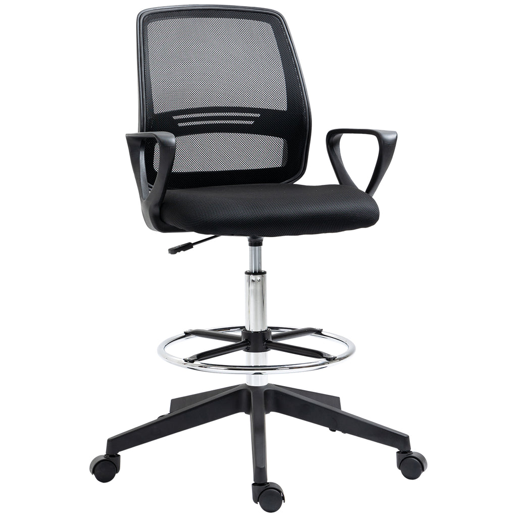 Fauteuil de bureau chaise de bureau assise haute réglable tabouret de bureau pivotant 360° maille respirante