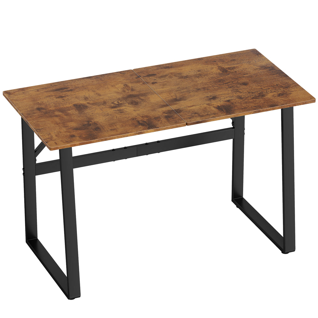Bureau d'Ordinateur 120 cm, Bureau Simple, Pieds Réglables, pour Petit Espace, Travail à Domicile, Étude, Brun Rustique