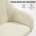 Chaise de bureau, fauteuil de bureau ergonomique réglable en hauteur, siège pivotante, fonction de bascule, beige
